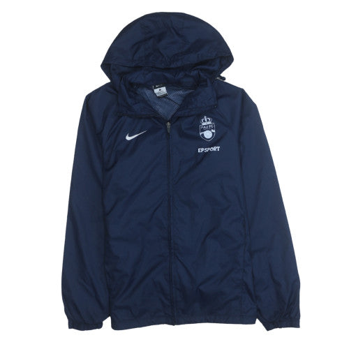 Nike Men’s Blue Hooded Windbreaker Jacket S Football Sports