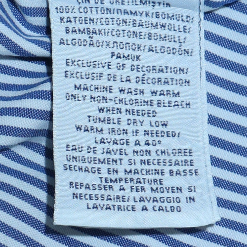 Ralph Lauren Men’s Blue Striped Button-Down Classic Fit Long Sleeve Shirt 17