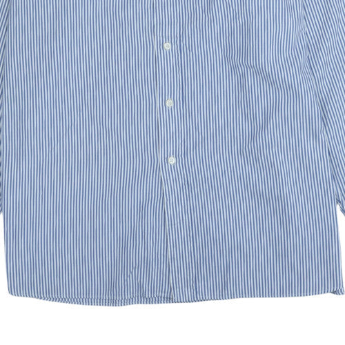 Ralph Lauren Men’s Blue Striped Button-Down Classic Fit Long Sleeve Shirt 17
