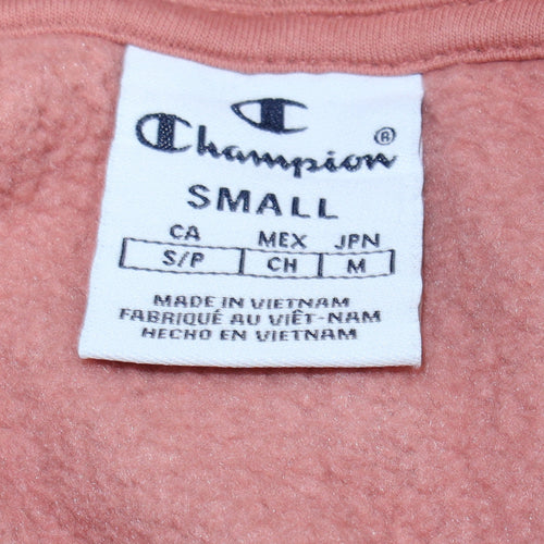 Champion Women’s Pink Pullover Hoodie Small Cotton Blend Logo Sweatshirt