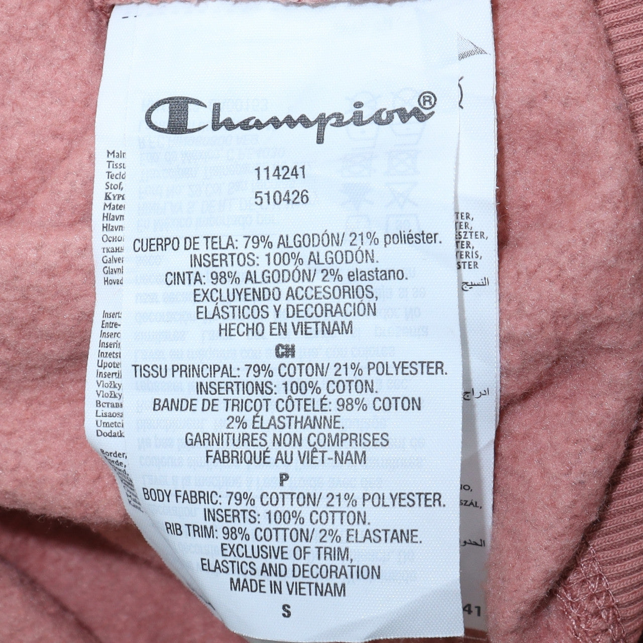 Champion Women’s Pink Pullover Hoodie Small Cotton Blend Logo Sweatshirt