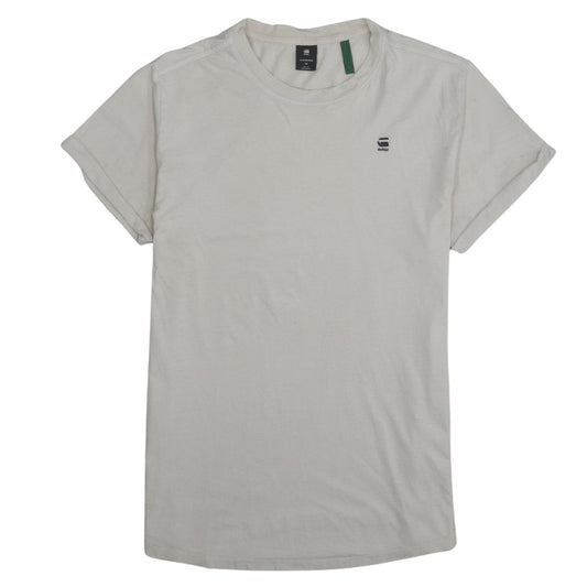 G-Star Raw Men's Beige Cotton Crew Neck Short Sleeve T-Shirt M