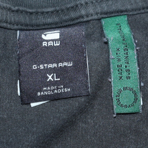 G-Star RAW Men's Black XL Crew Neck Cotton T-Shirt