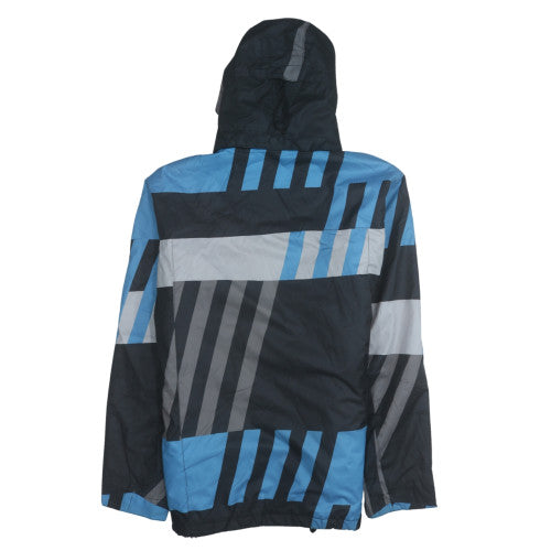 Quiksilver Men's Blue Geometric Hooded Ski Jacket Size S