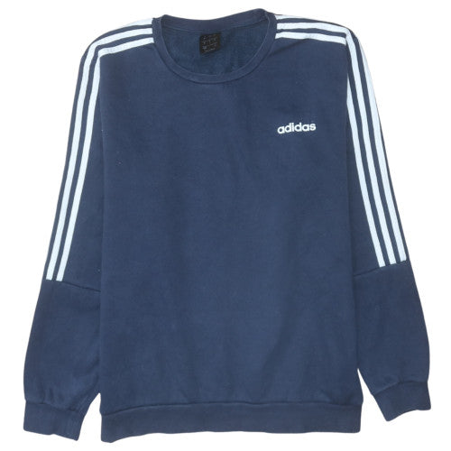 Adidas Men's Navy Blue Crew Neck Pullover Sweatshirt Size L