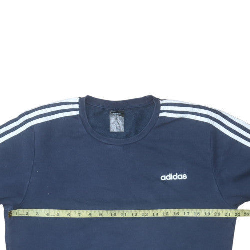 Adidas Men's Navy Blue Crew Neck Pullover Sweatshirt Size L