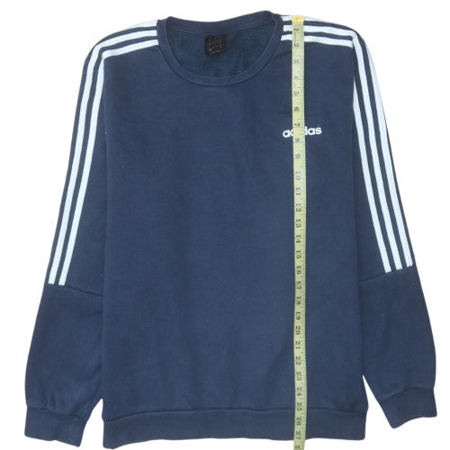 Adidas Men's Navy Blue Crew Neck Pullover Sweatshirt Size L