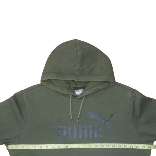 Puma Men's Green Pullover Hoodie L Logo Fleece Sweatshirt