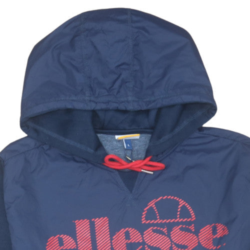 Ellesse Men's Blue Pullover Hoodie L Logo Sports Sweatshirt