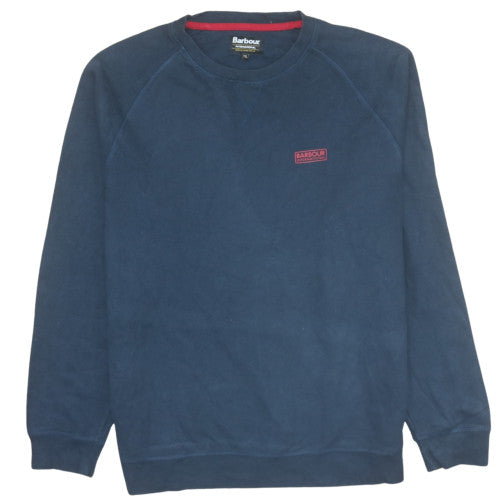Barbour Mens Blue 2XL Pullover Sweatshirt Crew Neck Logo Jumper