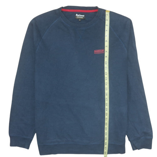 Barbour Mens Blue 2XL Pullover Sweatshirt Crew Neck Logo Jumper