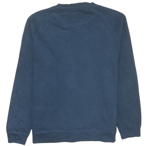 Barbour Mens Blue 2XL Pullover Sweatshirt Crew Neck Logo Jumper