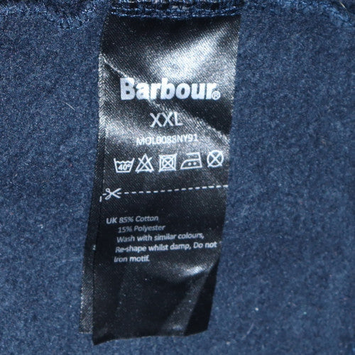 Barbour Mens Blue 2XL Pullover Sweatshirt Crew Neck Logo Jumper