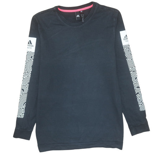 Adidas Men's Black Long Sleeve Graphic Logo T-Shirt Size M