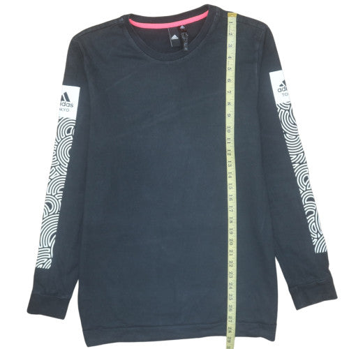 Adidas Men's Black Long Sleeve Graphic Logo T-Shirt Size M