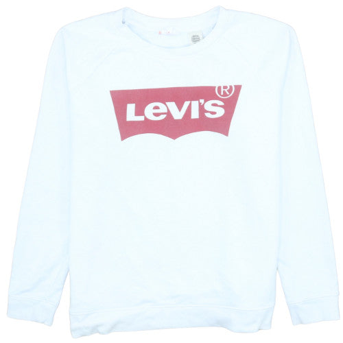 Levi's Women's White Crew Neck Logo Sweatshirt Size S