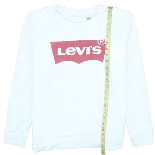 Levi's Women's White Crew Neck Logo Sweatshirt Size S
