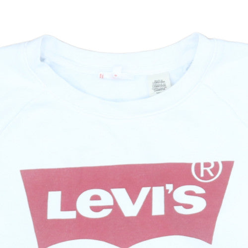 Levi's Women's White Crew Neck Logo Sweatshirt Size S