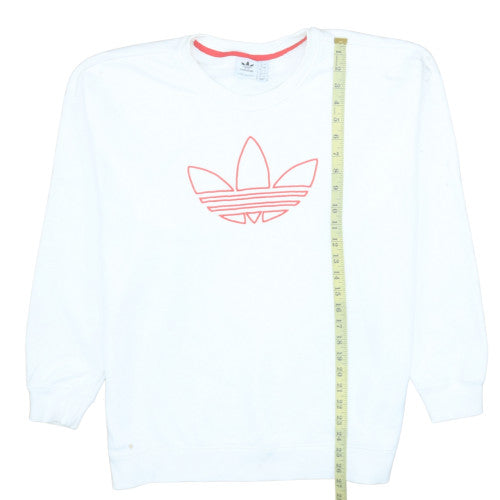 Adidas Womens White Crew Neck Pullover Sweatshirt Size 16 2XL