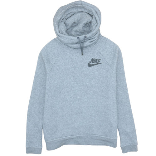 Nike Womens Grey XS Pullover Hoodie with Cowl Neck & Logo