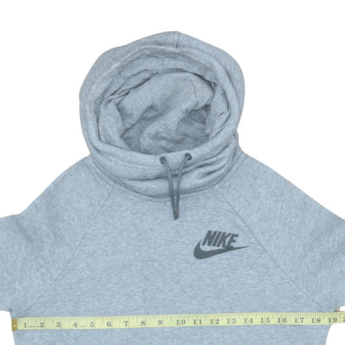 Nike Womens Grey XS Pullover Hoodie with Cowl Neck & Logo