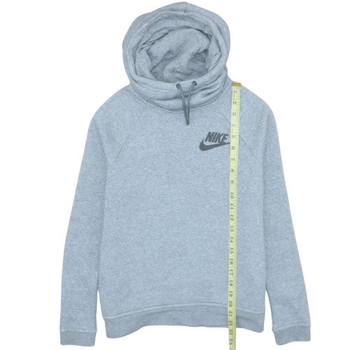 Nike Womens Grey XS Pullover Hoodie with Cowl Neck & Logo