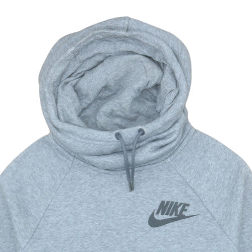 Nike Womens Grey XS Pullover Hoodie with Cowl Neck & Logo