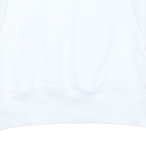 Champion Women's White Pullover Hoodie Small Logo Cotton Blend