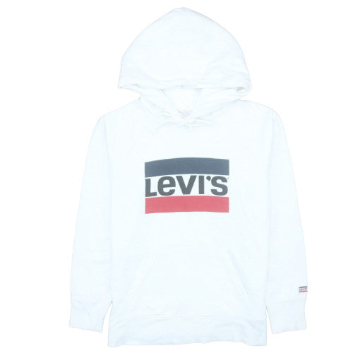 Levi's Men's White Pullover Hoodie S Graphic Logo Sweatshirt