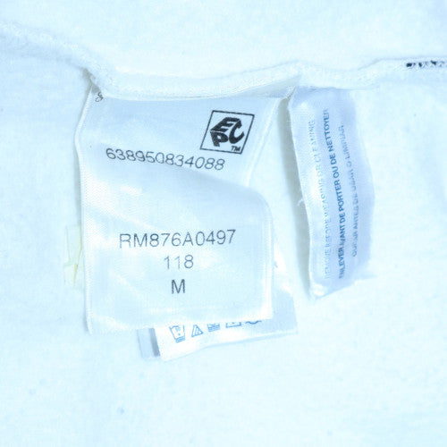 Tommy Hilfiger Women White Hoodie Medium Drawstring Logo Tape Cotton
