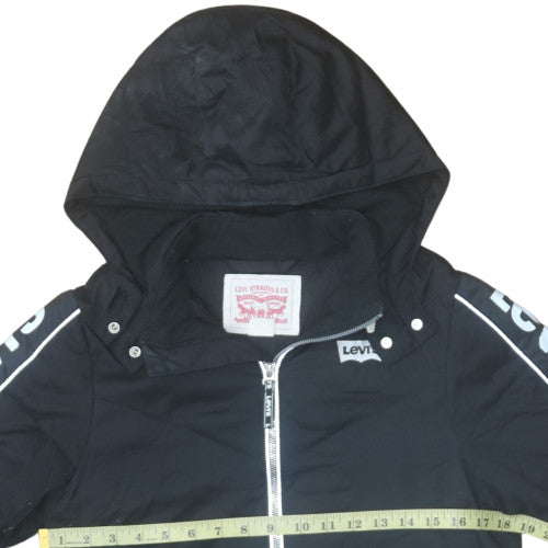 Levi's Boys Black Hooded Long Puffer Jacket Coat Size 12 Years