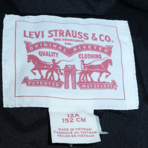 Levi's Boys Black Hooded Long Puffer Jacket Coat Size 12 Years