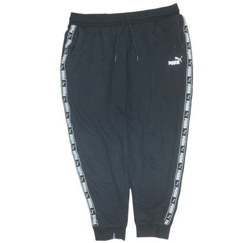 Puma Mens Black XL Jogger Trousers with Logo Tape Trim