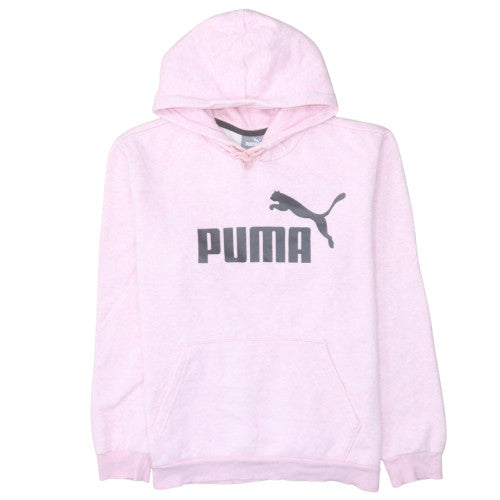 Puma Women Pink Pullover Hoodie Medium Logo Sport Sweatshirt