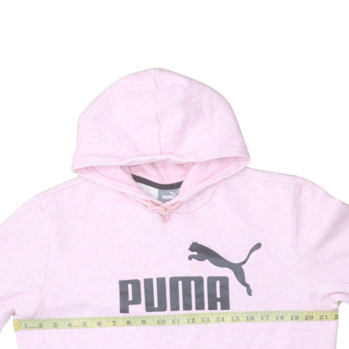 Puma Women Pink Pullover Hoodie Medium Logo Sport Sweatshirt