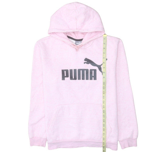 Puma Women Pink Pullover Hoodie Medium Logo Sport Sweatshirt