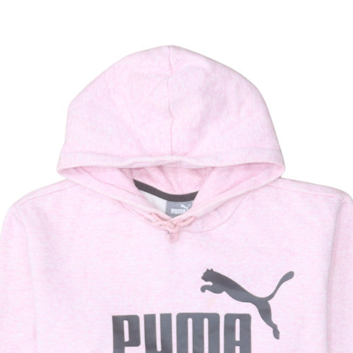 Puma Women Pink Pullover Hoodie Medium Logo Sport Sweatshirt
