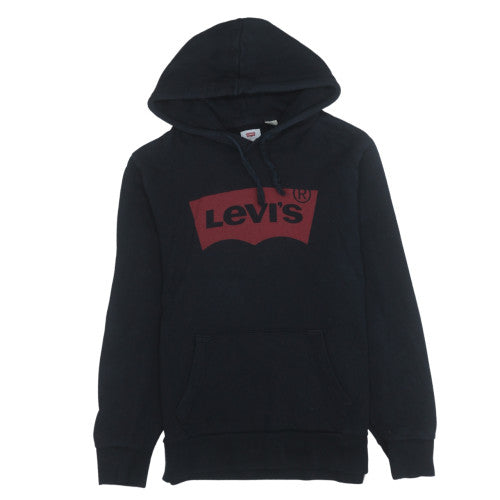 Levi's Men's Black Pullover Hoodie Size M Graphic Logo Sweatshirt