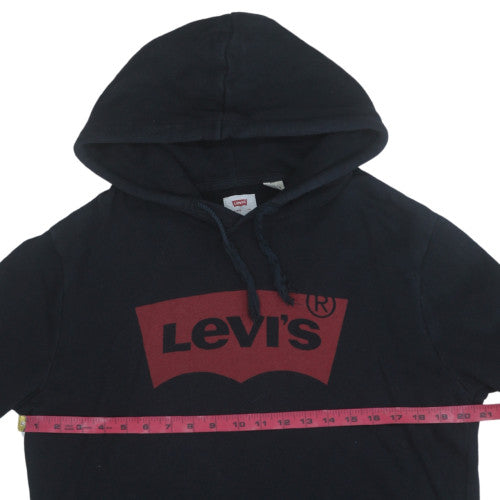 Levi's Men's Black Pullover Hoodie Size M Graphic Logo Sweatshirt