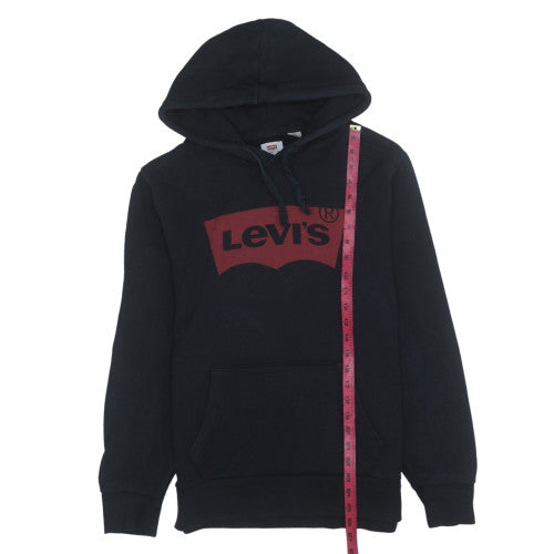 Levi's Men's Black Pullover Hoodie Size M Graphic Logo Sweatshirt
