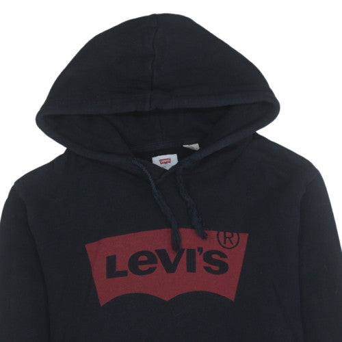 Levi's Men's Black Pullover Hoodie Size M Graphic Logo Sweatshirt