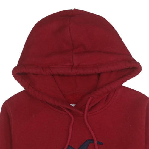 Hollister Mens Red Pullover Hoodie L Logo Fleece Sweatshirt