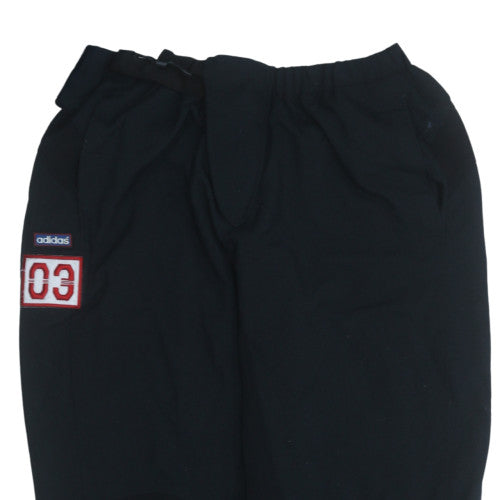 Adidas Men's Black XL Jogger Trousers with Reflective Zip Detail