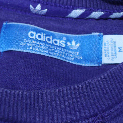 Adidas Men's Blue Graphic Logo Crew Neck Pullover Sweatshirt M
