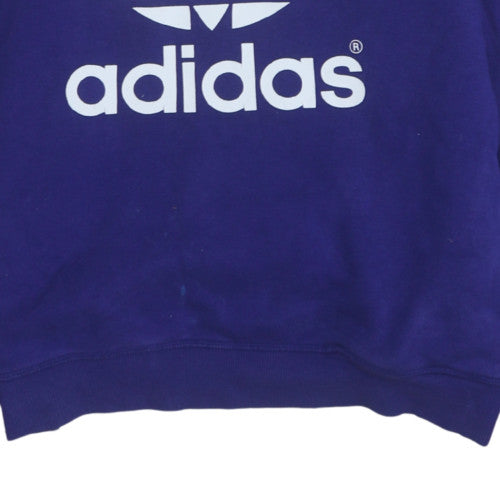 Adidas Men's Blue Graphic Logo Crew Neck Pullover Sweatshirt M