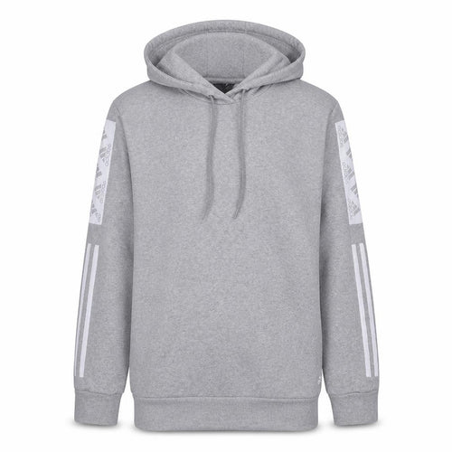 Adidas Boys Grey Pullover Hoodie Size L Fleece Sportswear