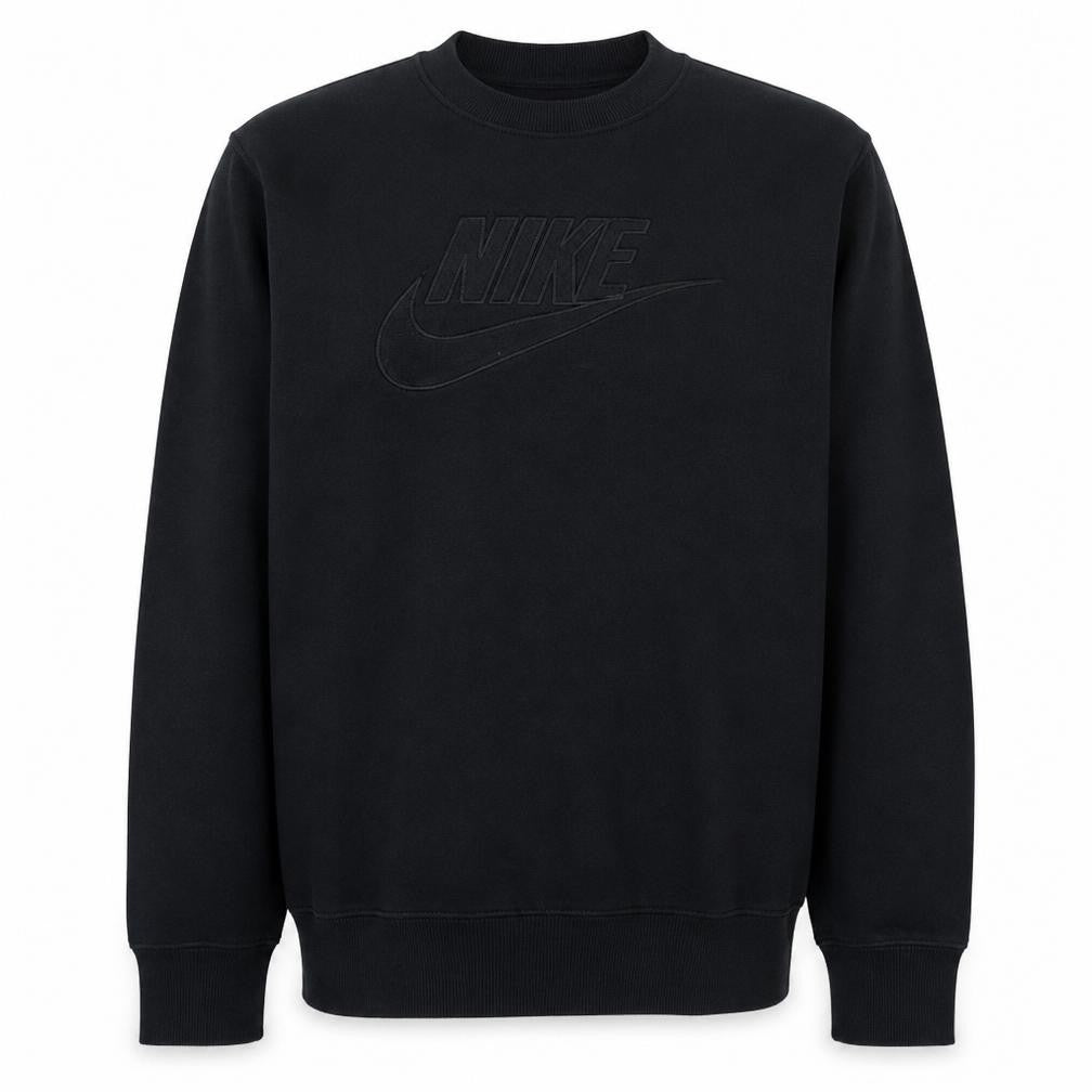 Front view of Nike Men's Black Medium Pullover Crew Neck Sweatshirt