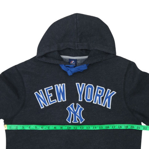 Majestic Men’s Black New York Yankees Pullover Hoodie Size L Fleece