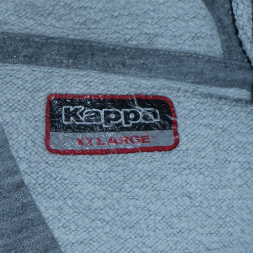 Kappa Men's Grey & Black 2XL Pullover Hoodie Sweatshirt