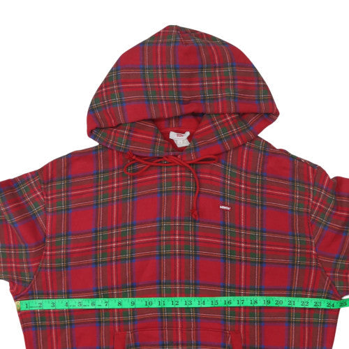 Levi's Men's Red Checked Pullover Hoodie Size S Regular Fit